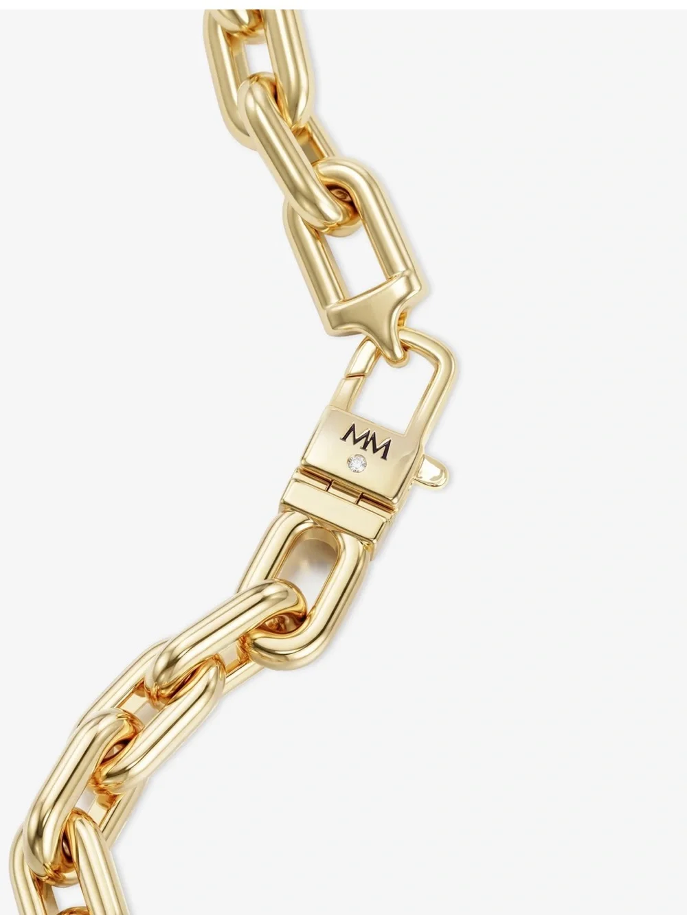 Melinda Maria Polished Gold Link Necklace- 10mm